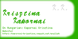 krisztina kapornai business card